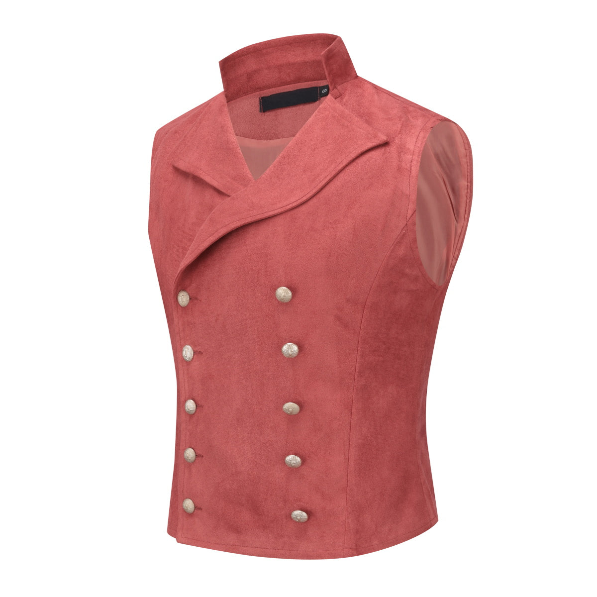 Men's Gothic Vintage Waistcoat Suit Vest Double Breasted Red