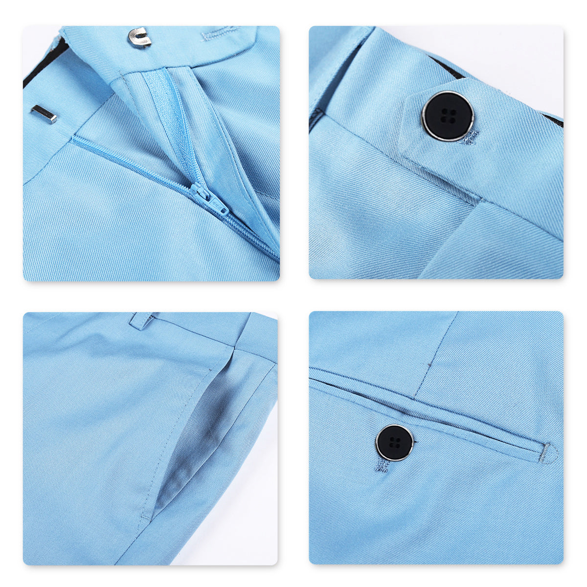 YFFUSHI Slim Fit 2 Piece Suit for Men One Button Casual/Formal Tuxedo Light Blue