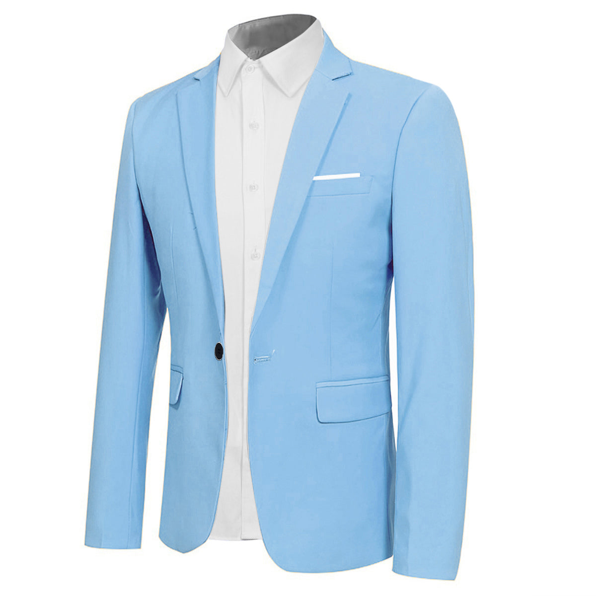 YFFUSHI Slim Fit 2 Piece Suit for Men One Button Casual/Formal Tuxedo Light Blue
