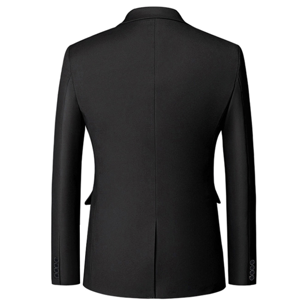 YFFUSHI Mens Slim Fit Blazer Two-Button Casual Suit Jacket Black