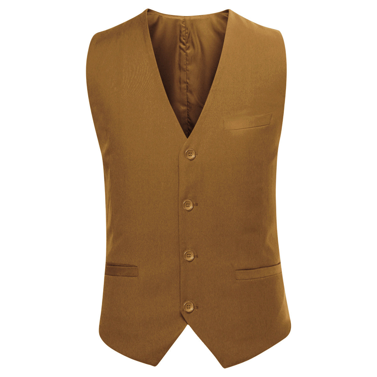 YFFUSHI Men's Slim Fit 3 Piece Suit One Button Suits Blazer Tux Vest & Trousers Khaki