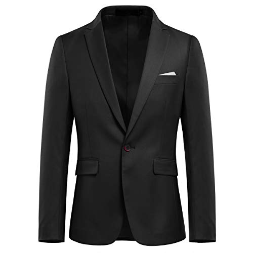 Mens Slim Fit Classic Fit One Button 3-Piece Suits Black