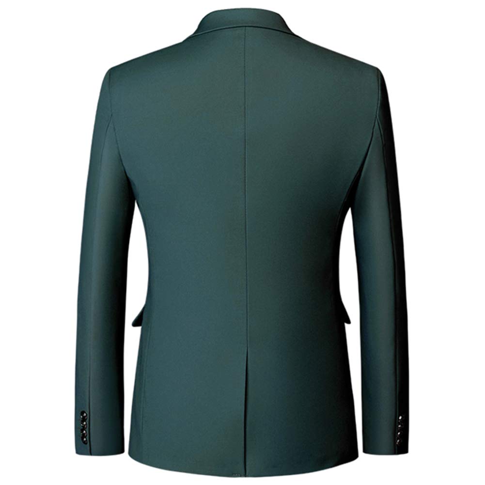 YFFUSHI Men's 2 Piece Suit Solid Two-Button Casual Elegant Tuxedo Dark Green