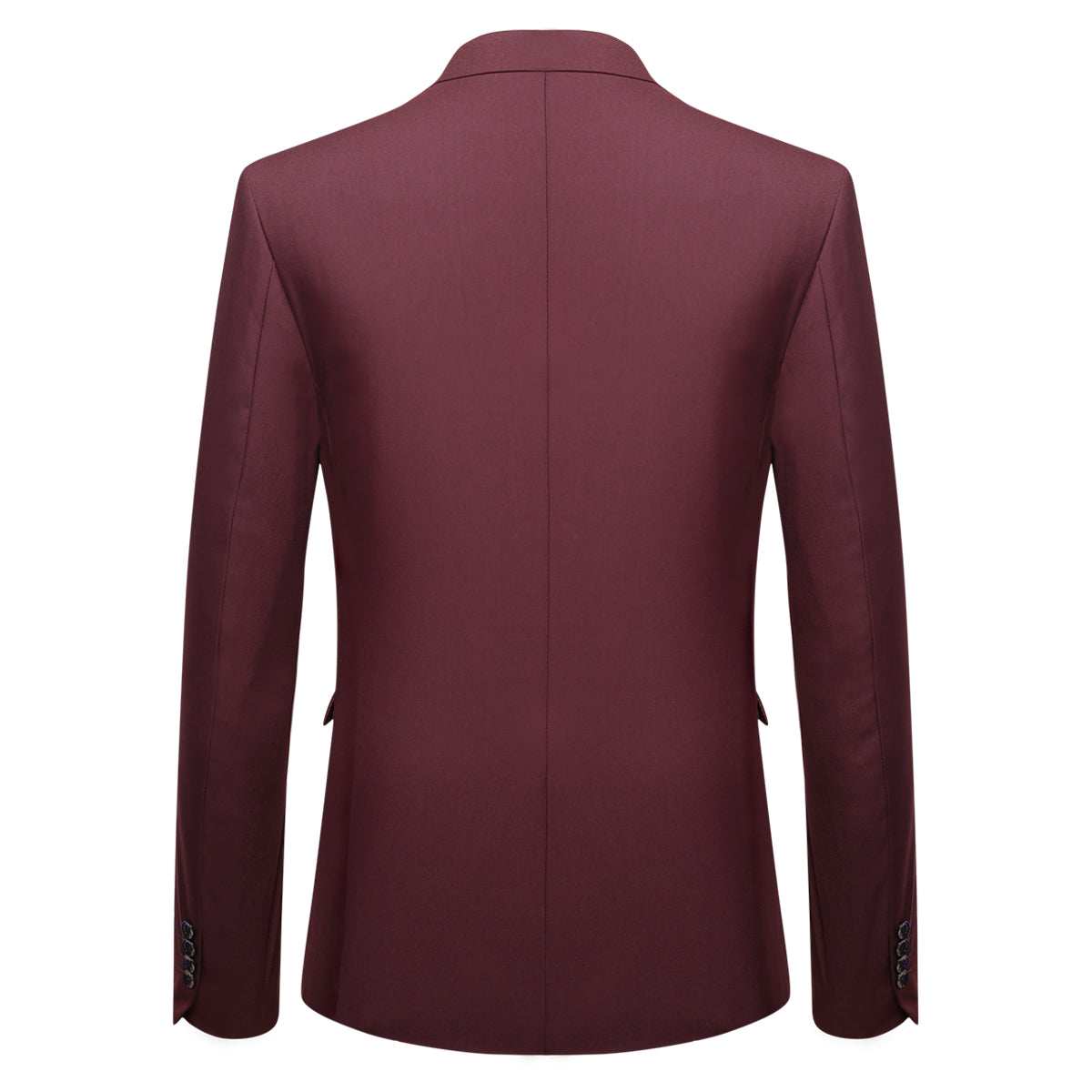 YFFUSHI Men's Slim Fit 3 Piece Suit One Button Suits Blazer Tux Vest & Trousers Maroon