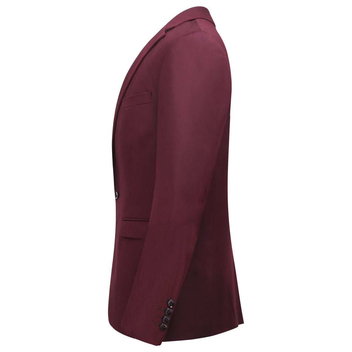 YFFUSHI Men's Slim Fit 3 Piece Suit One Button Suits Blazer Tux Vest & Trousers Maroon