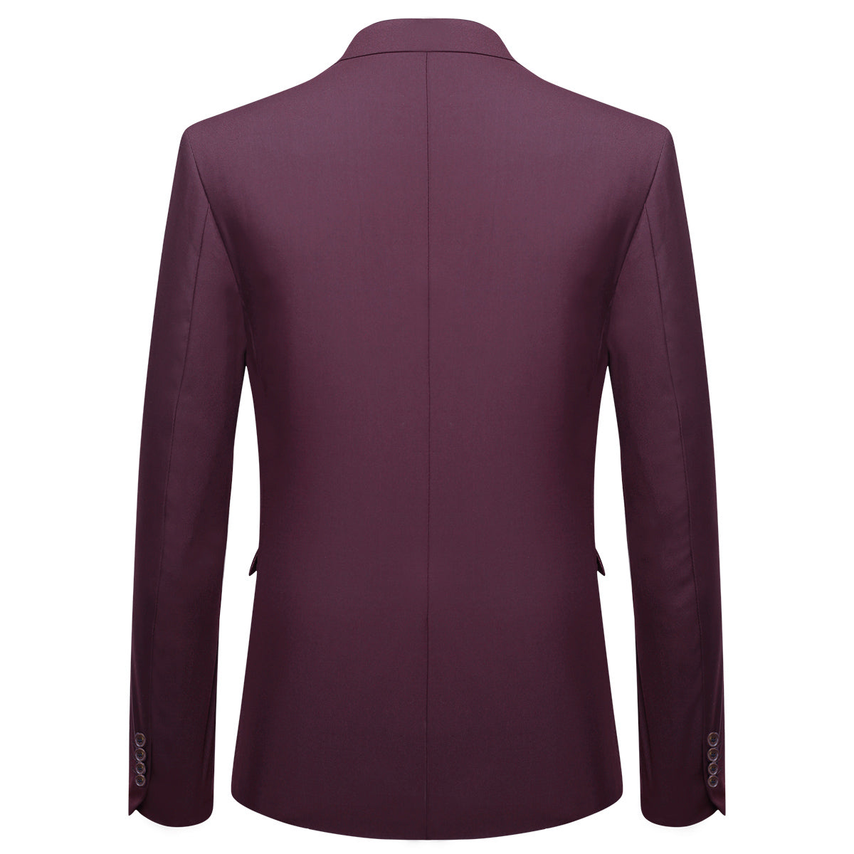 YFFUSHI Mens 3 Piece Suit Set 2 Button Dress Suit for Meeting Prom Party Dark Red