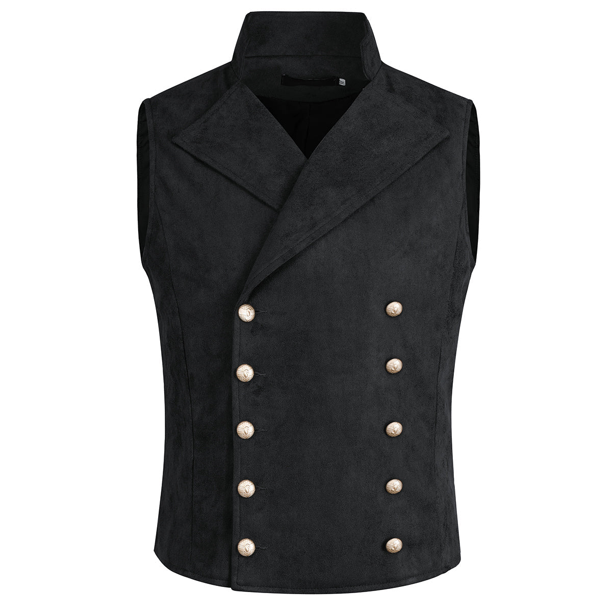 Double Breasted Velvet Gothic Steampunk Black Vest