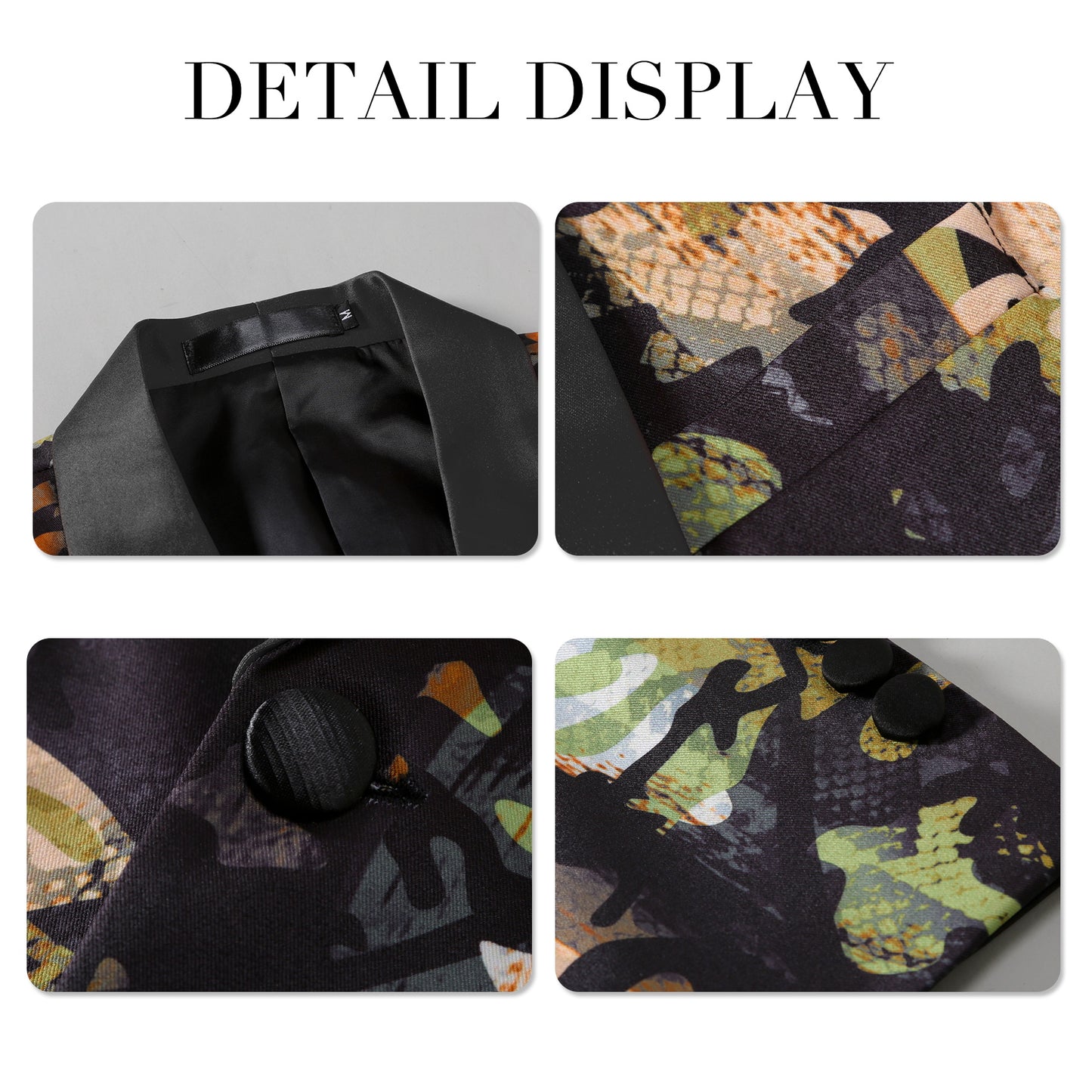 Men's Patterned Suit Camouflage Orange