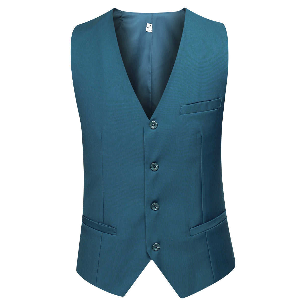 YFFUSHI Men's Slim Fit 3 Piece Suit One Button Suits Blazer Tux Vest & Trousers Teal Blue