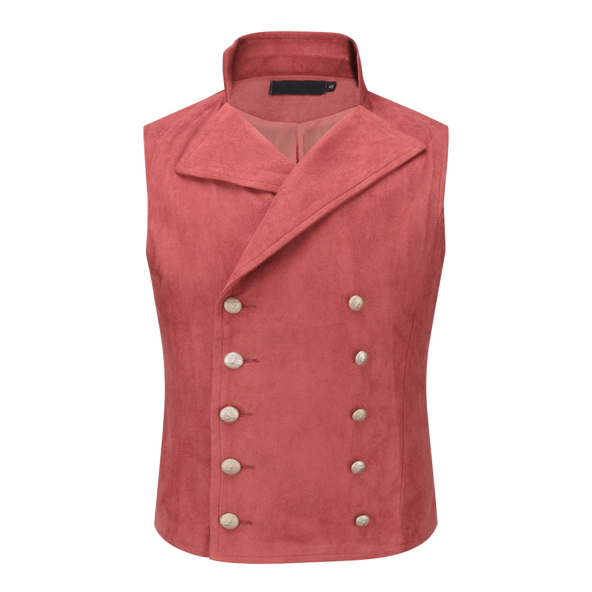 Men's Gothic Vintage Waistcoat Suit Vest Double Breasted Red