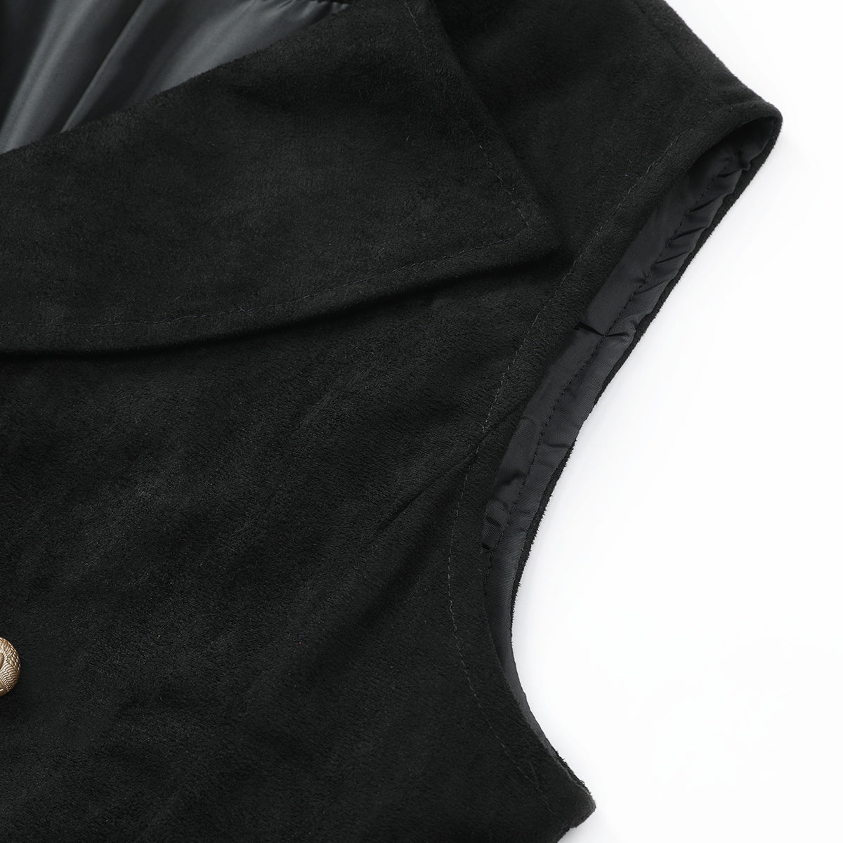 Double Breasted Velvet Gothic Steampunk Black Vest
