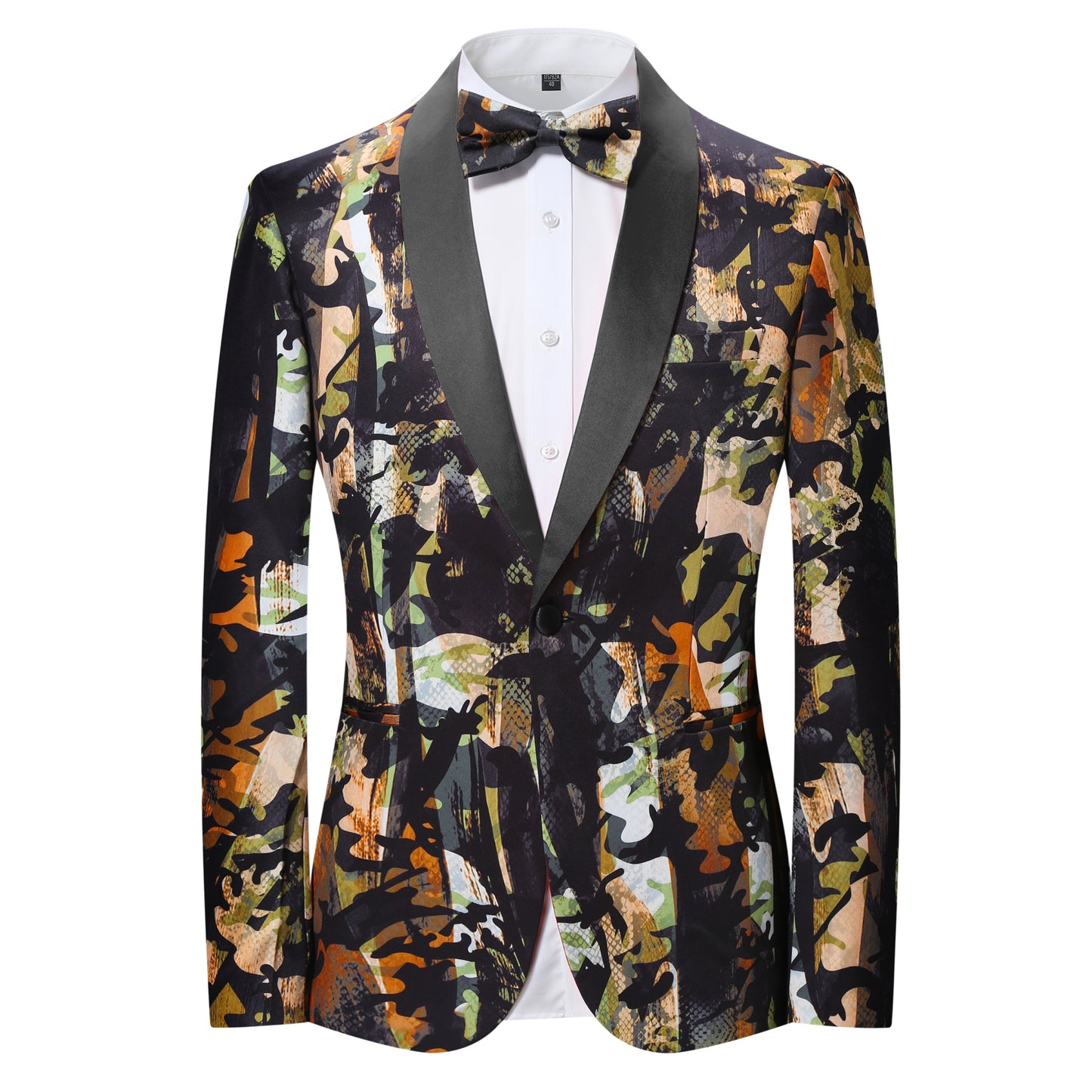 Men's Patterned Suit Camouflage Orange