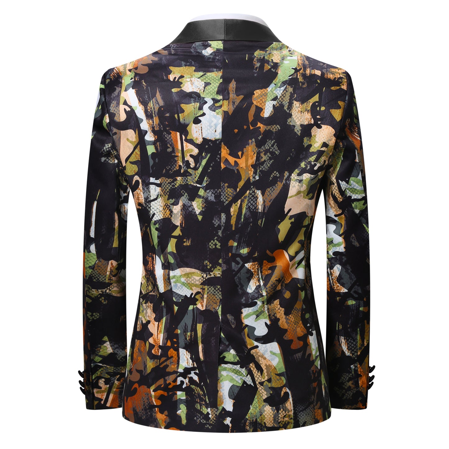 Men's Patterned Suit Camouflage Orange