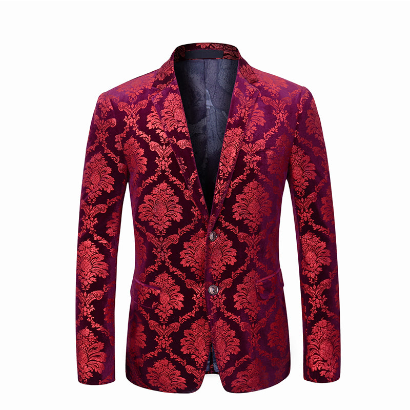 Modern Fit Paisley Floral Blazer 4 Colors - YFFushi