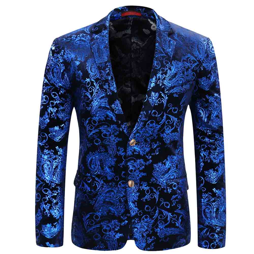 Stylish Blue Blazer Dress Floral Blazer