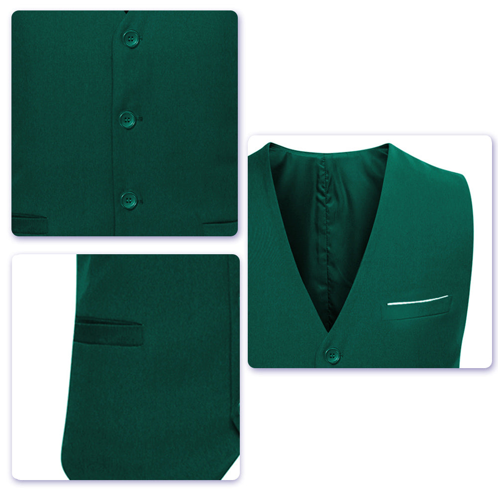 YFFUSHI Mens Formal Slim Fit Business Wedding Dress Vest Waistcoat Green