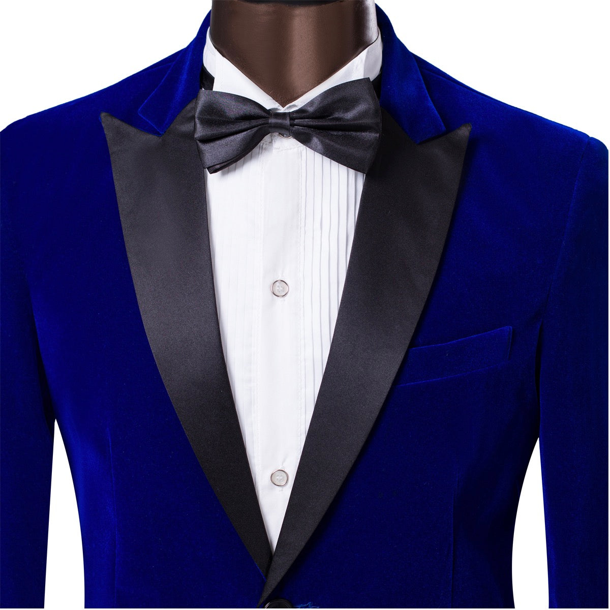 YFFUSHI Mens Slim Fit 2-Piece Pleuche Velvet Tuxedo Suit Blue