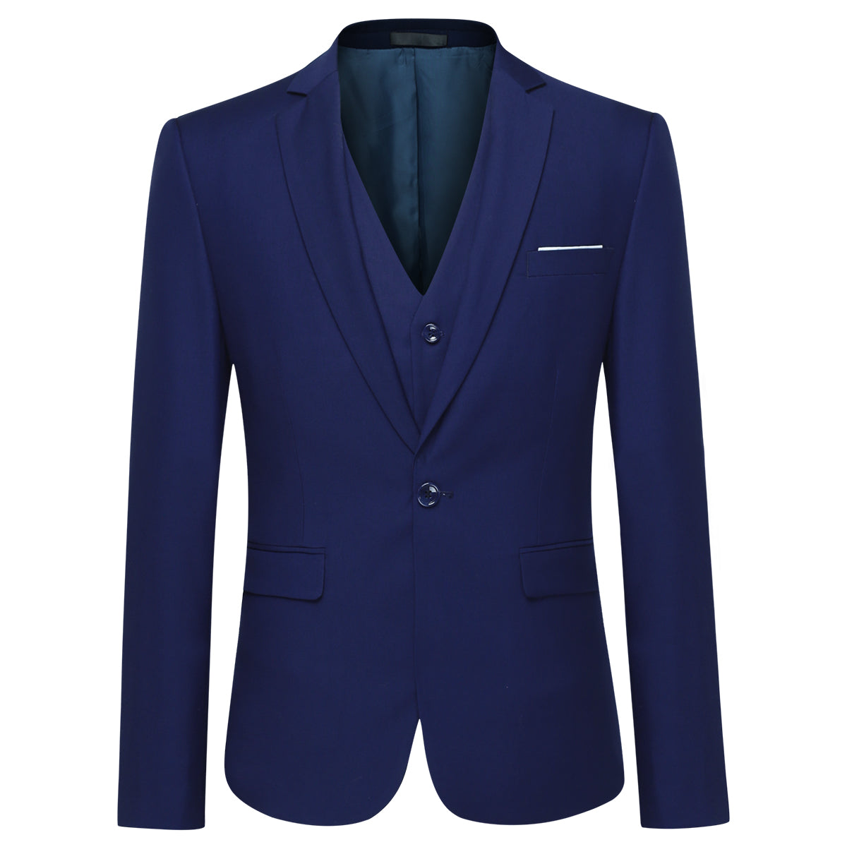 3-Piece Classic One Button Riviera Blue Suit