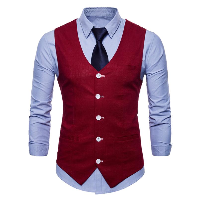 Mens Red Suit Vest