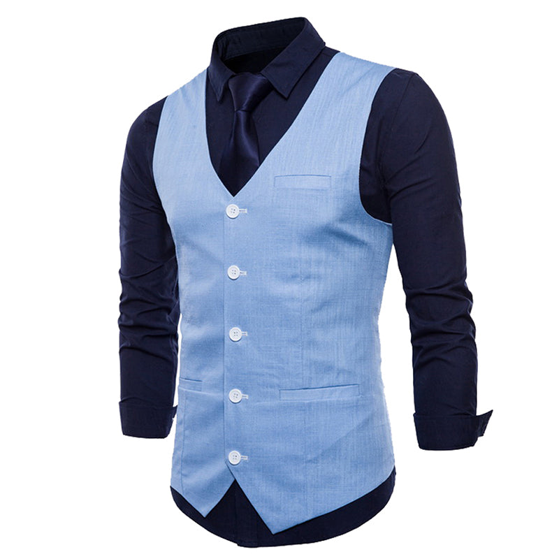 Mens Blue Suit Vest