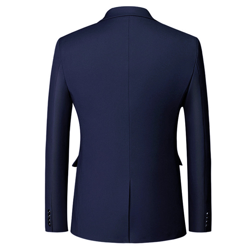 YFFUSHI Mens Slim Fit Blazer Two-Button Casual Suit Jacket Navy