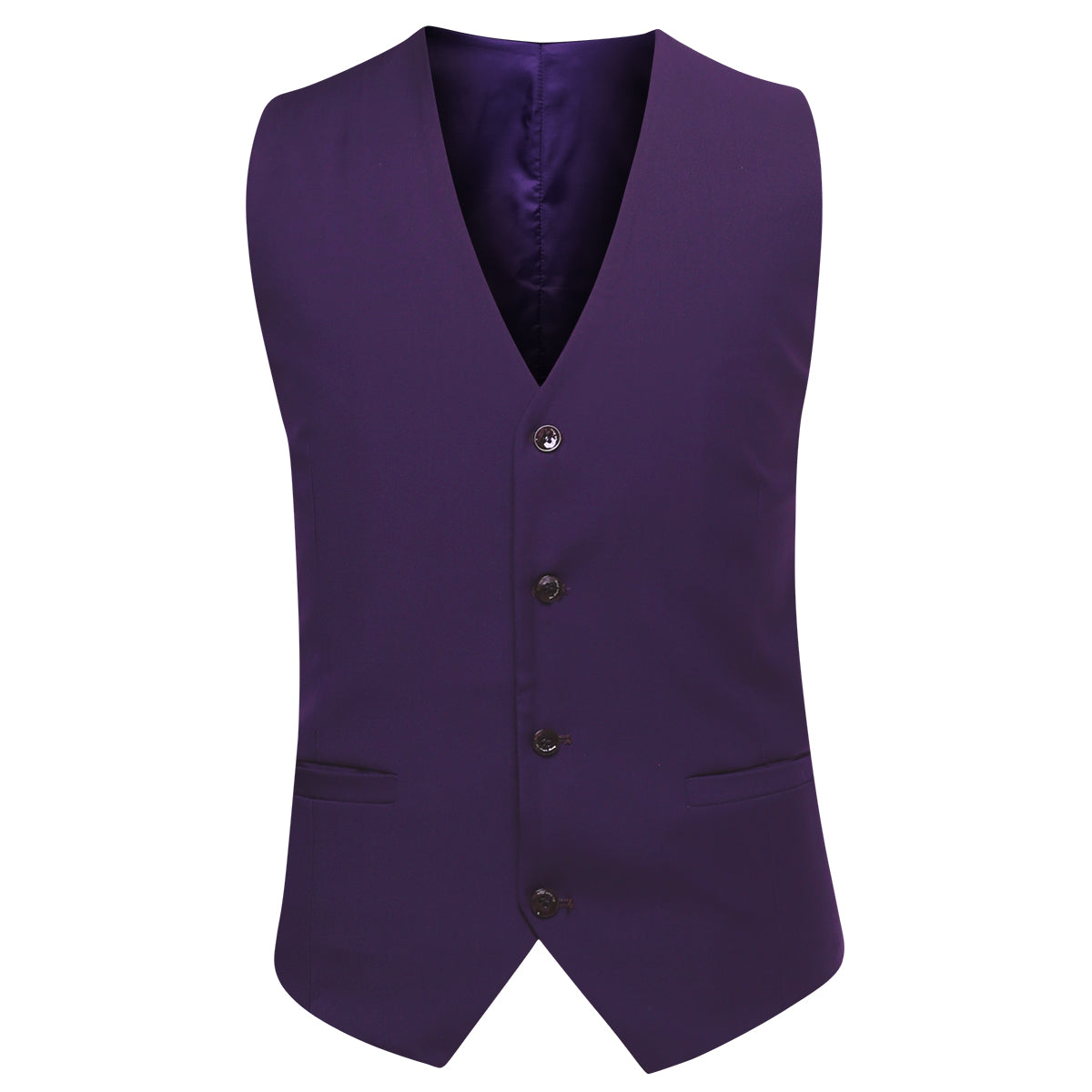 YFFUSHI Mens Formal Slim Fit Business Wedding Dress Vest Waistcoat Purple