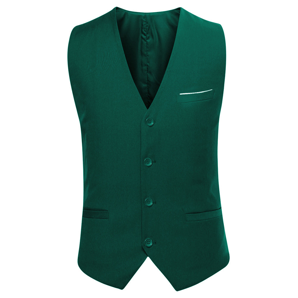 YFFUSHI Mens Formal Slim Fit Business Wedding Dress Vest Waistcoat Green