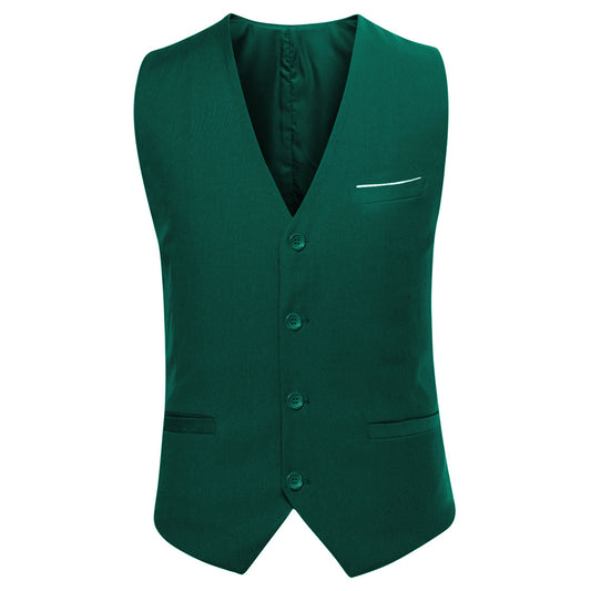 YFFUSHI Mens Formal Slim Fit Business Wedding Dress Vest Waistcoat Green