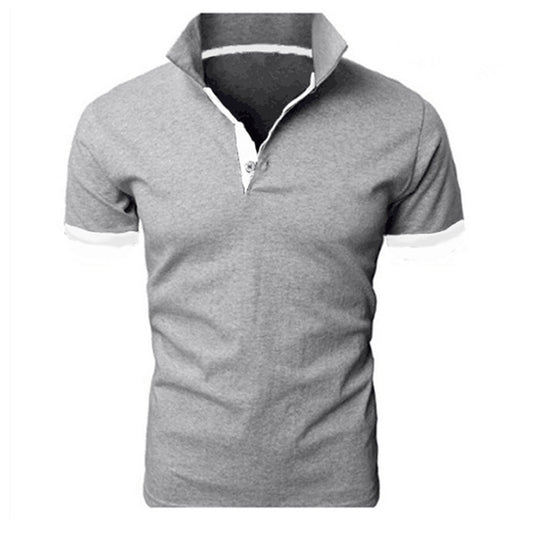 YFFUSHI Grey Mens Summer Essential Polos Short Sleeve Classic Polo Shirt