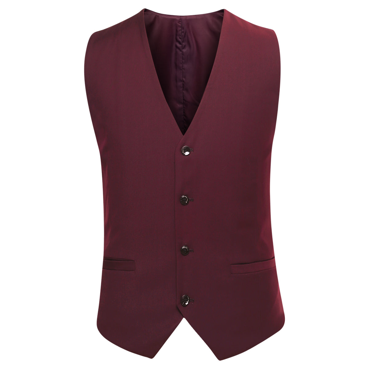 3-Piece Slim Fit Classic Casual Maroon Suit