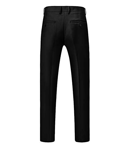 Mens Slim Fit Classic Fit One Button 3-Piece Suits Black