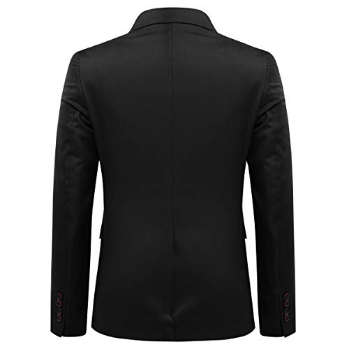 Mens Slim Fit Classic Fit One Button 3-Piece Suits Black