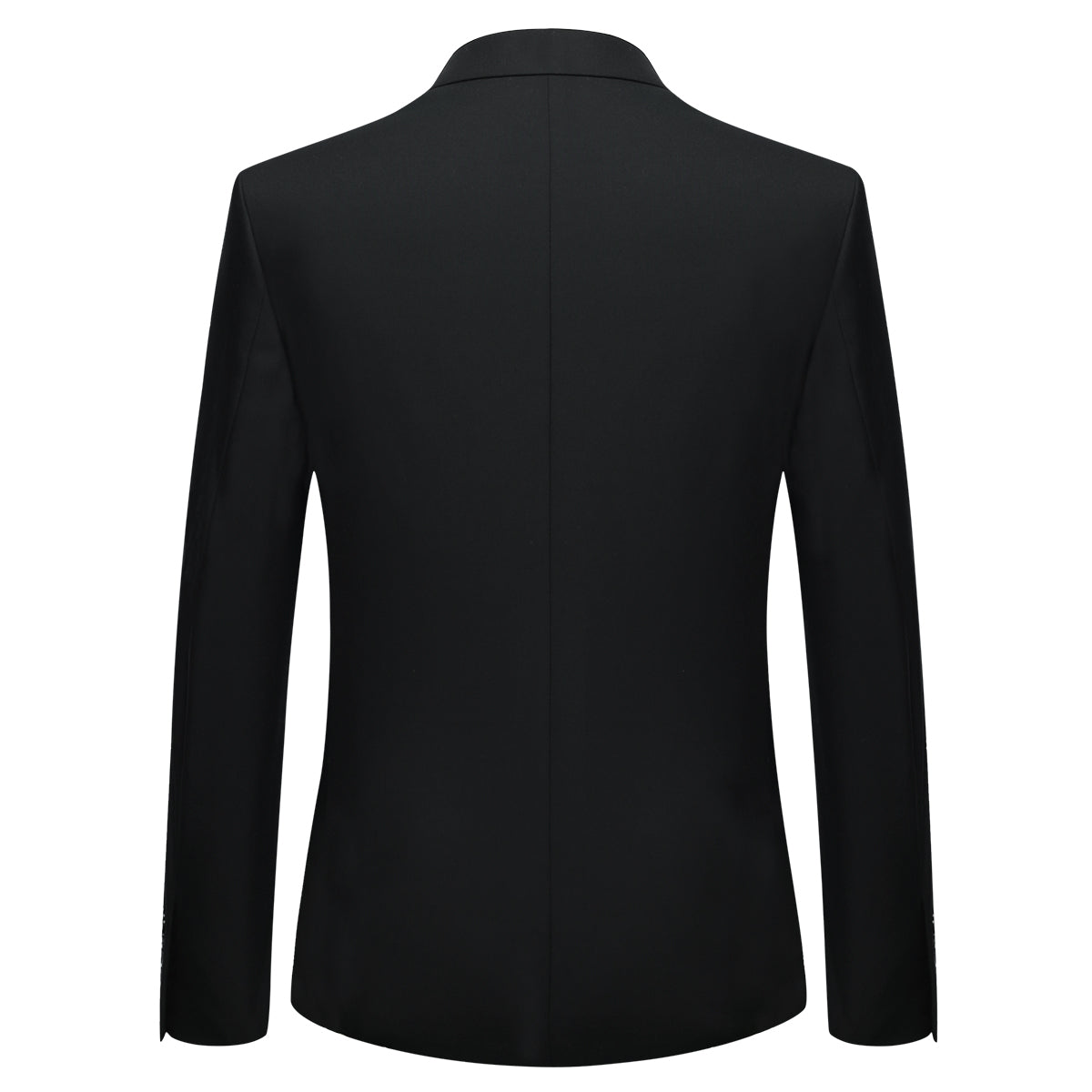 YFFUSHI Mens 2 Piece Set Slim Fit Casual Formal 1 Button Blazer Solid Dress Suit Shirt Black