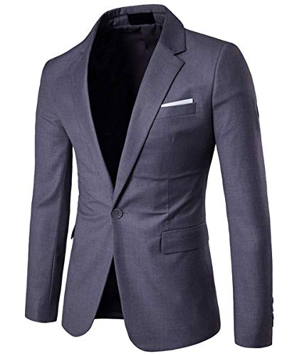 Mens Dark Gray 2 Piece Slim Fit One Button Suits