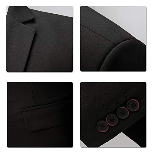 Mens Slim Fit Classic Fit One Button 3-Piece Suits Black