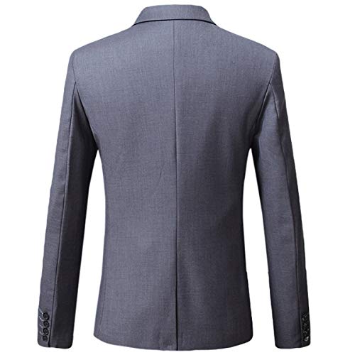 Mens Grey Slim Fit One Button Blazer