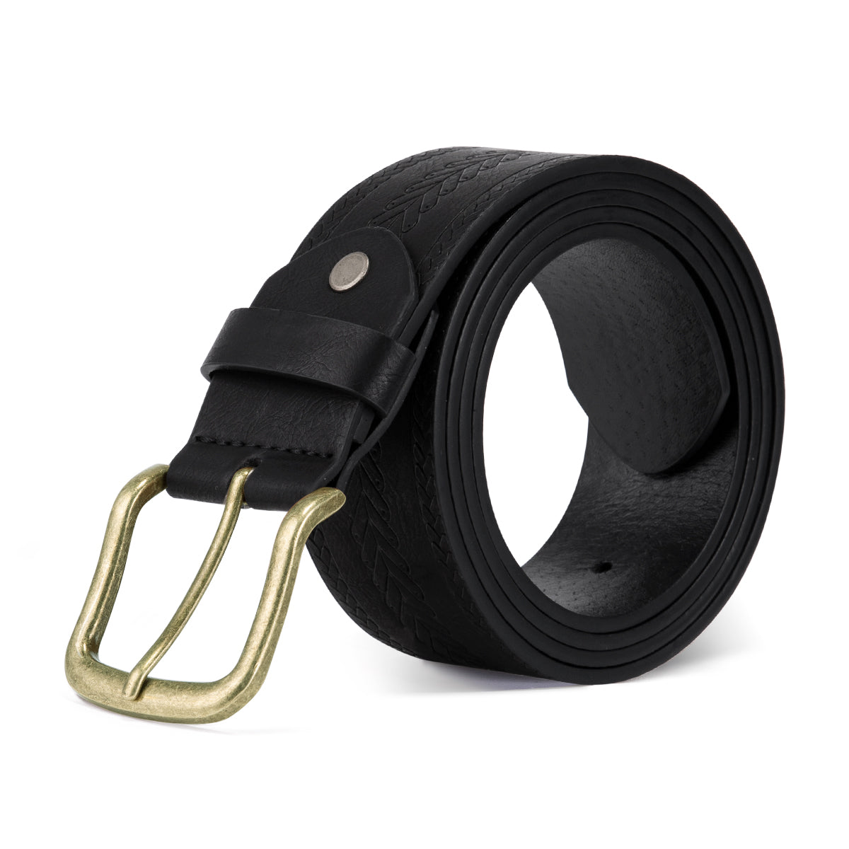 YFFUSHI Men Leather Dress Belt Classic Elegant Fashion Design Black