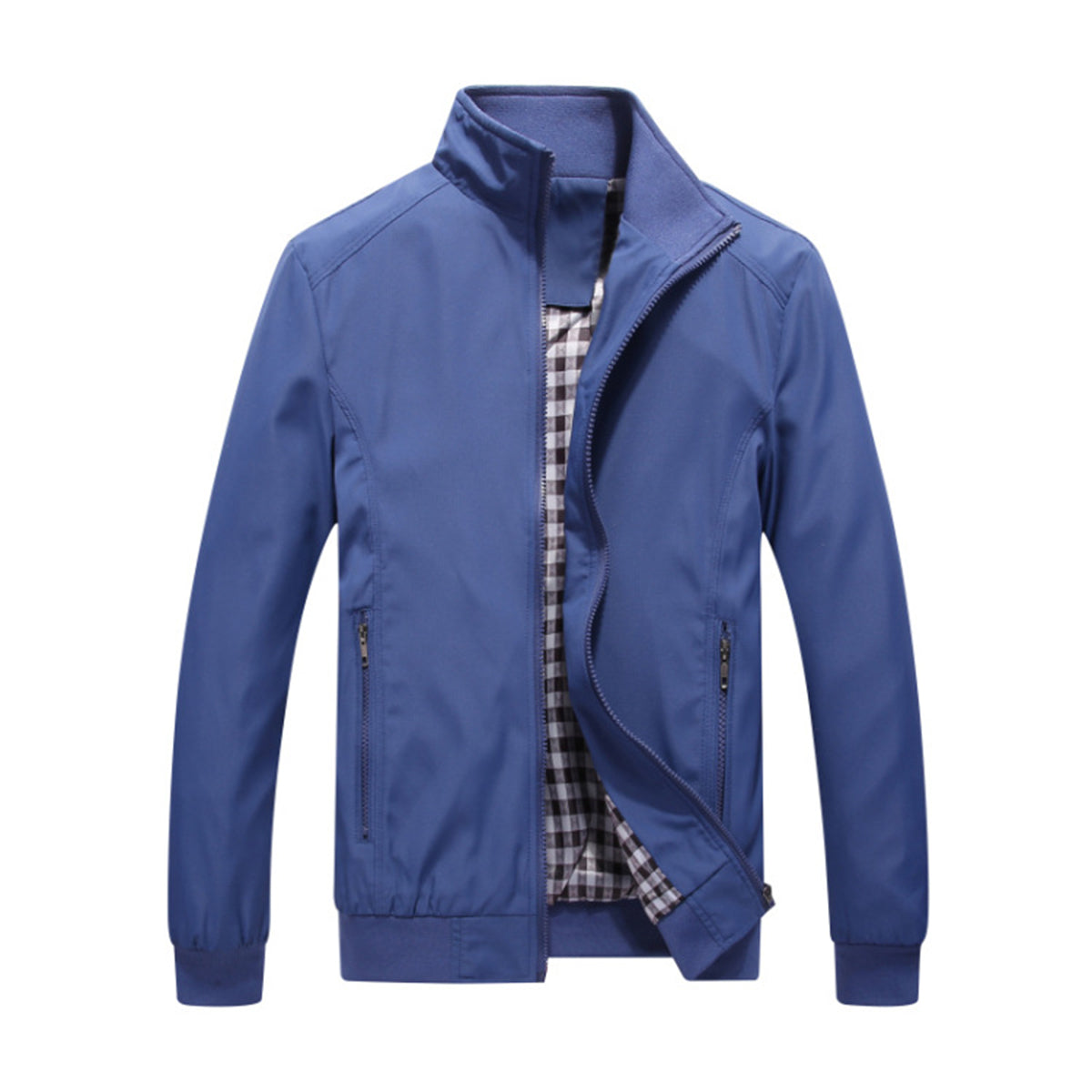 YFFUSHI Mens Casual Jacket Lightweight Outdoor Zipper Softshell Windbreaker Jacket Light Blue