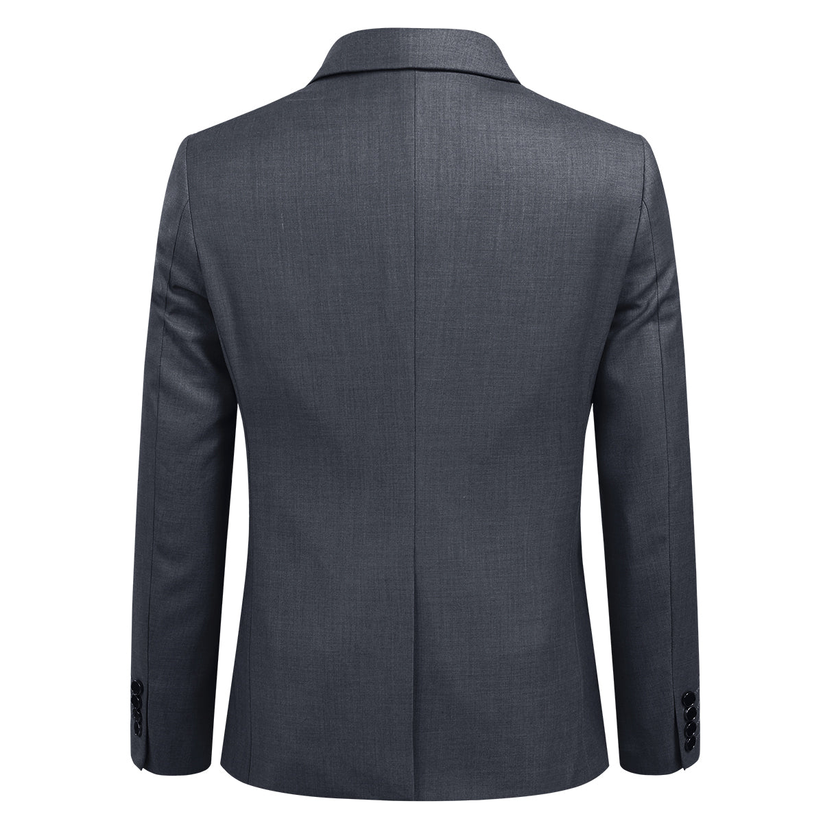 YFFUSHI Mens 3 Piece Suit Slim Fit One Button Solid Color Formal Dress Dark Grey