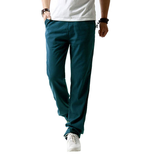 YFFUSHI Mens Casual Drawstrintg Pants Line Lightweight Loose Fit Blue