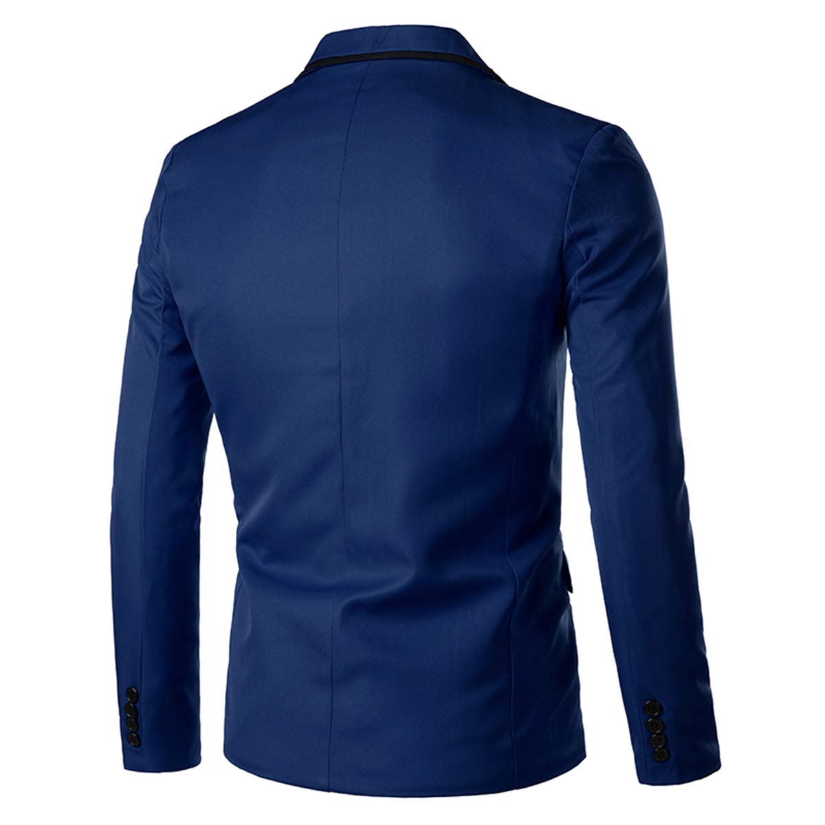 YFFUSHI Men's Casual Suit Jacket 1 Button Slim Fit Business Solid Blazer Coat Blue