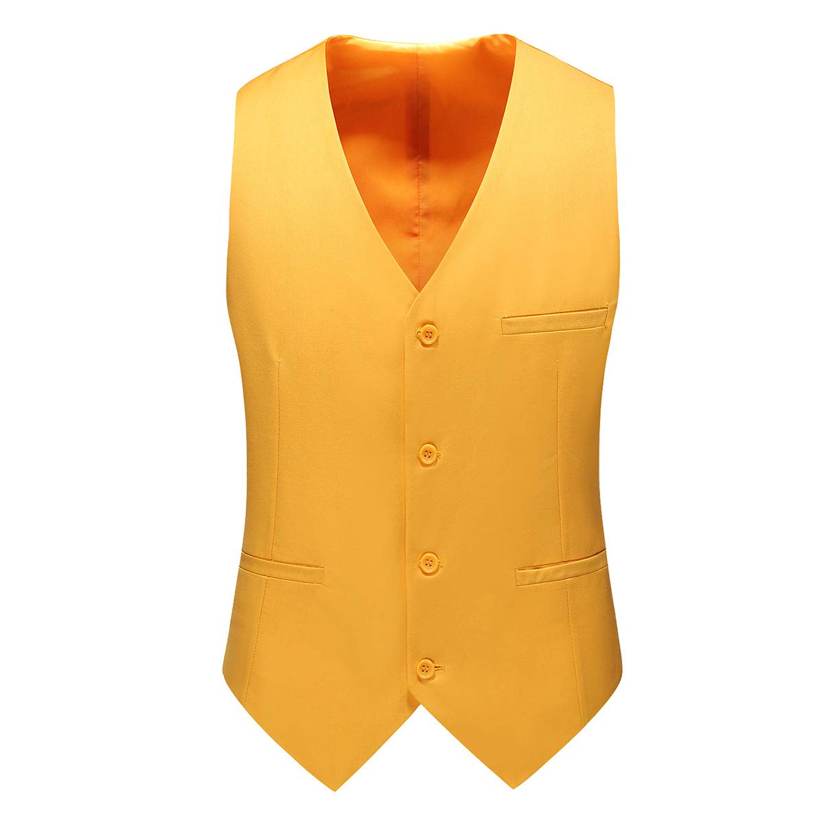 YFFUSHI Mens Double Breasted 3 Piece Suits Slim Fit Dress Business Formal Casual Suit Set Yellow