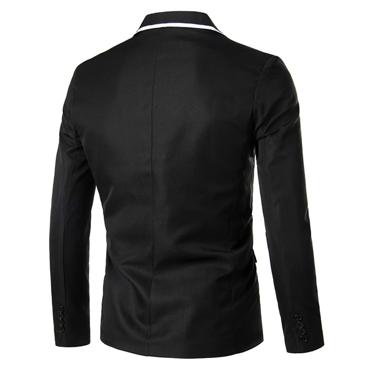 YFFUSHI Men's Casual Suit Jacket 1 Button Slim Fit Business Solid Blazer Coat Black