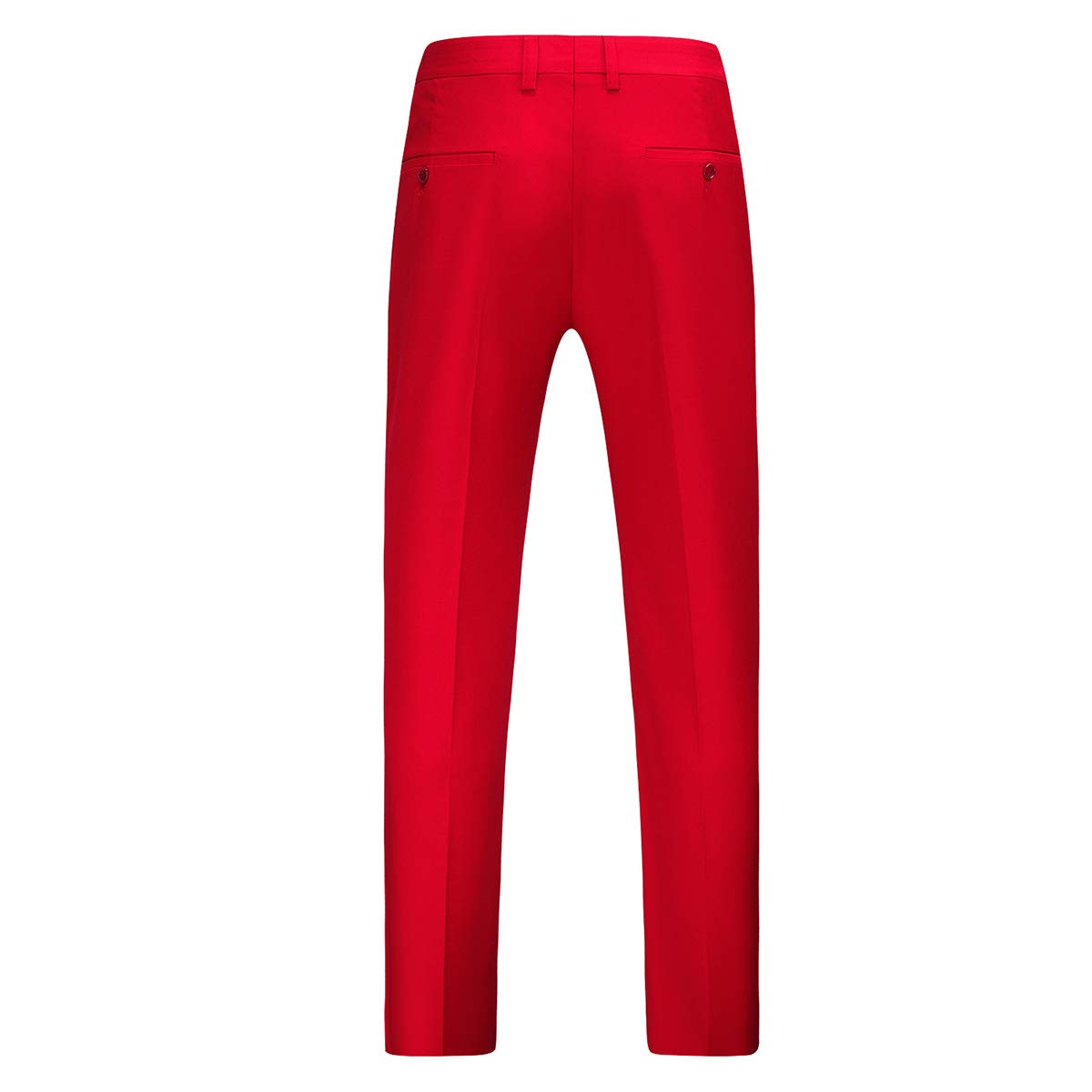 YFFUSHI Mens Flat Front Pants Slim Fit Premium Comfort Dress Trousers Red