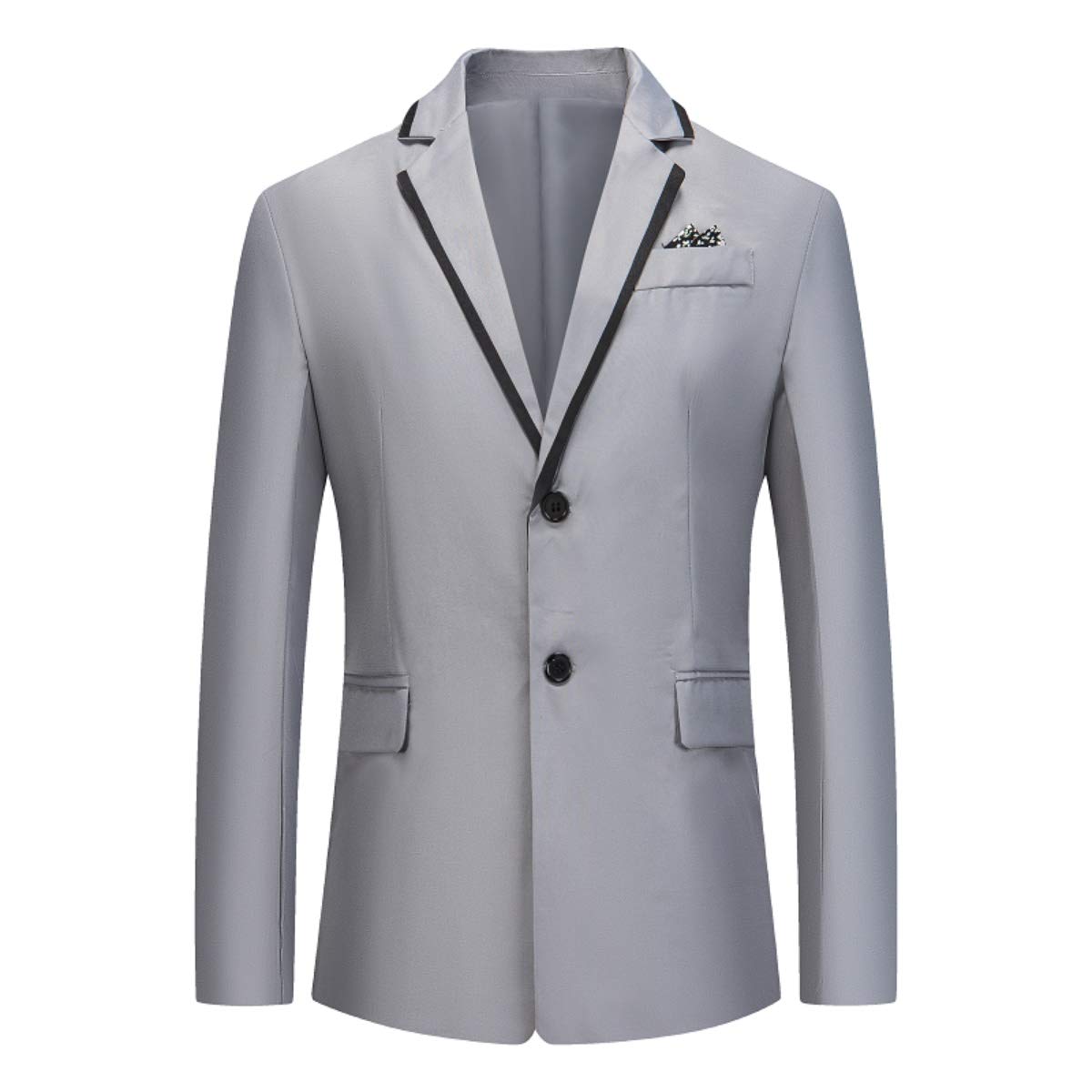 YFFUSHI Mens Classic Blazer Jacket Casual 2 Buttons Lightweight Daily Dress Coat Gray