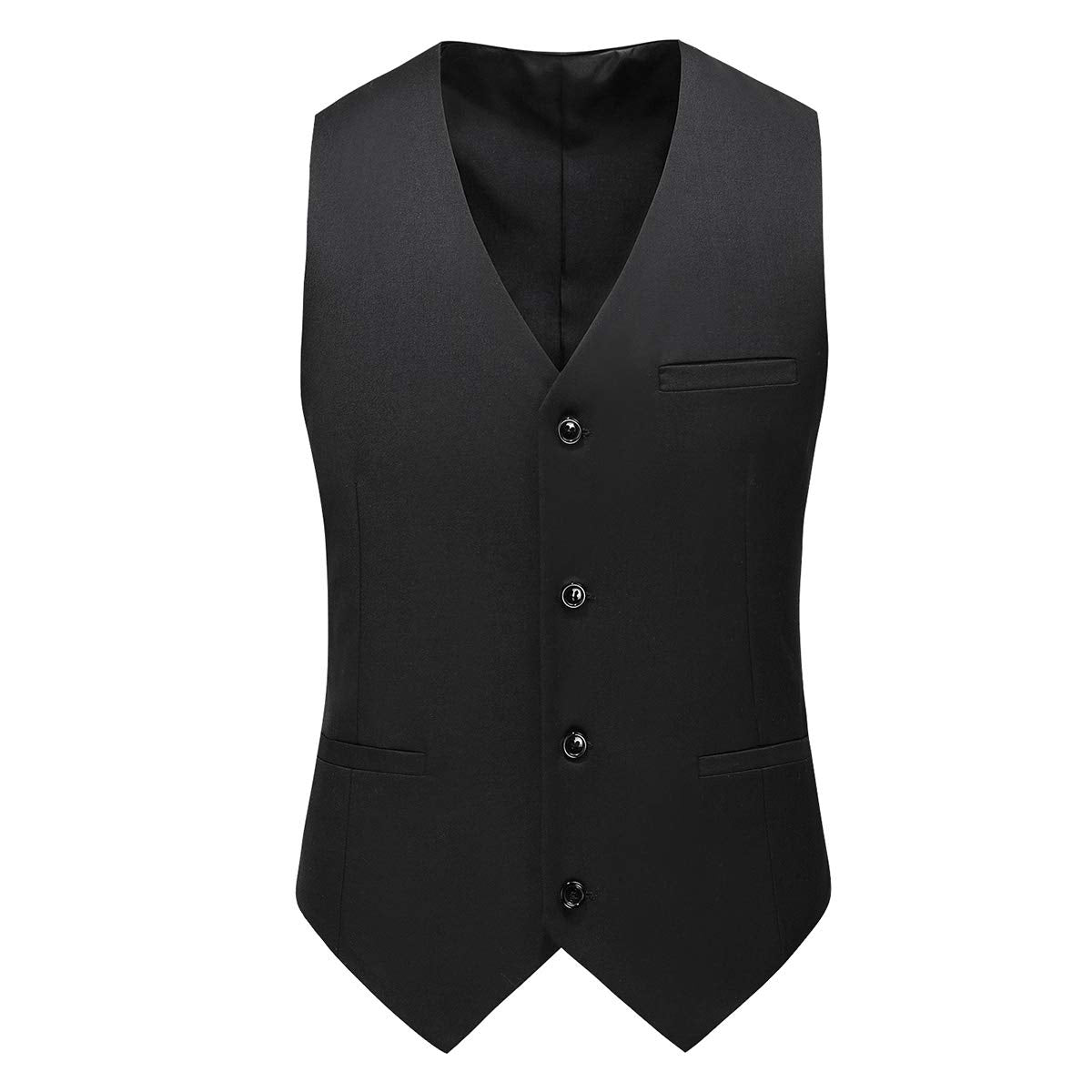 YFFUSHI Mens Double Breasted 3 Piece Suits Slim Fit Dress Business Formal Casual Suit Set Black