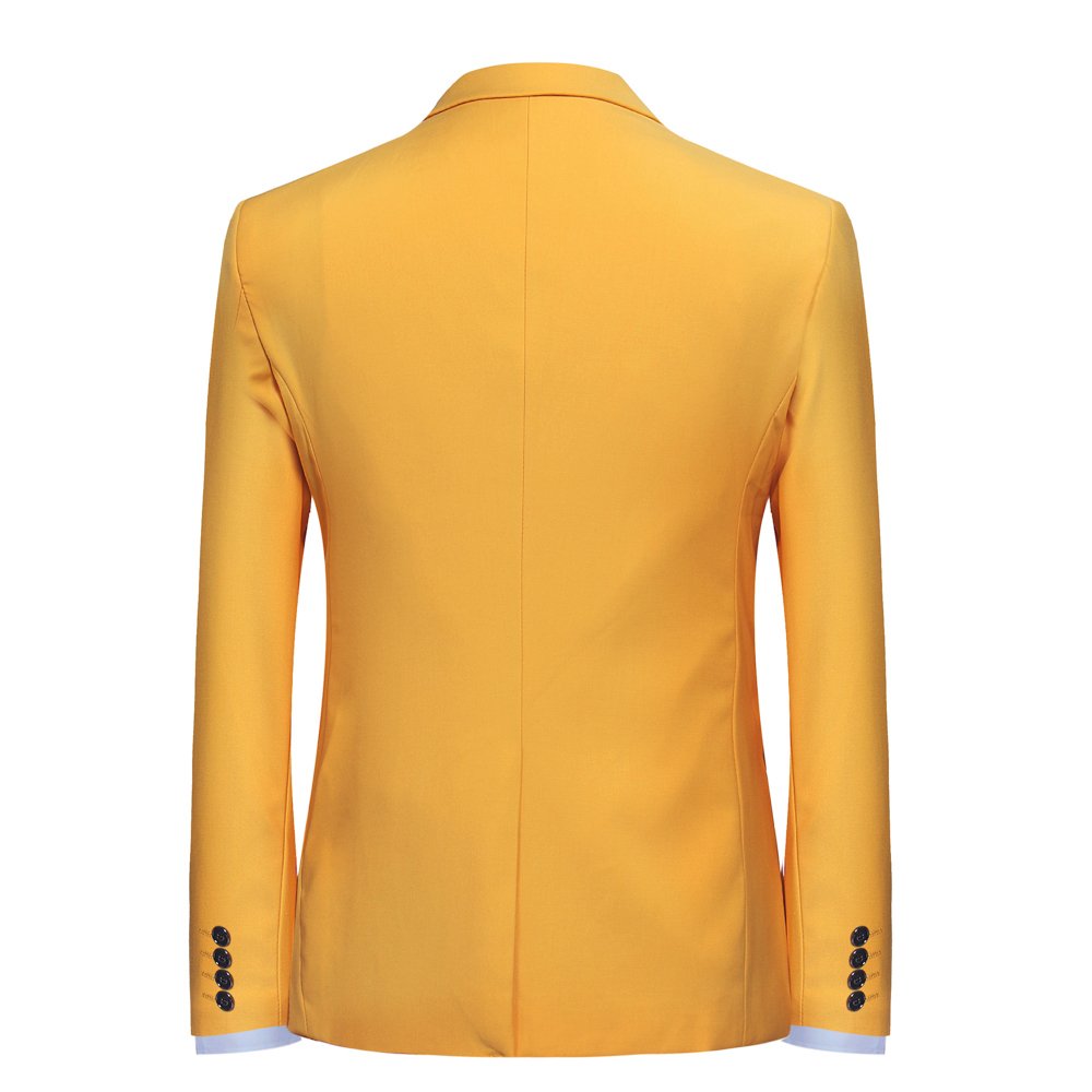 Mens Yellow Slim Fit One Button Blazer