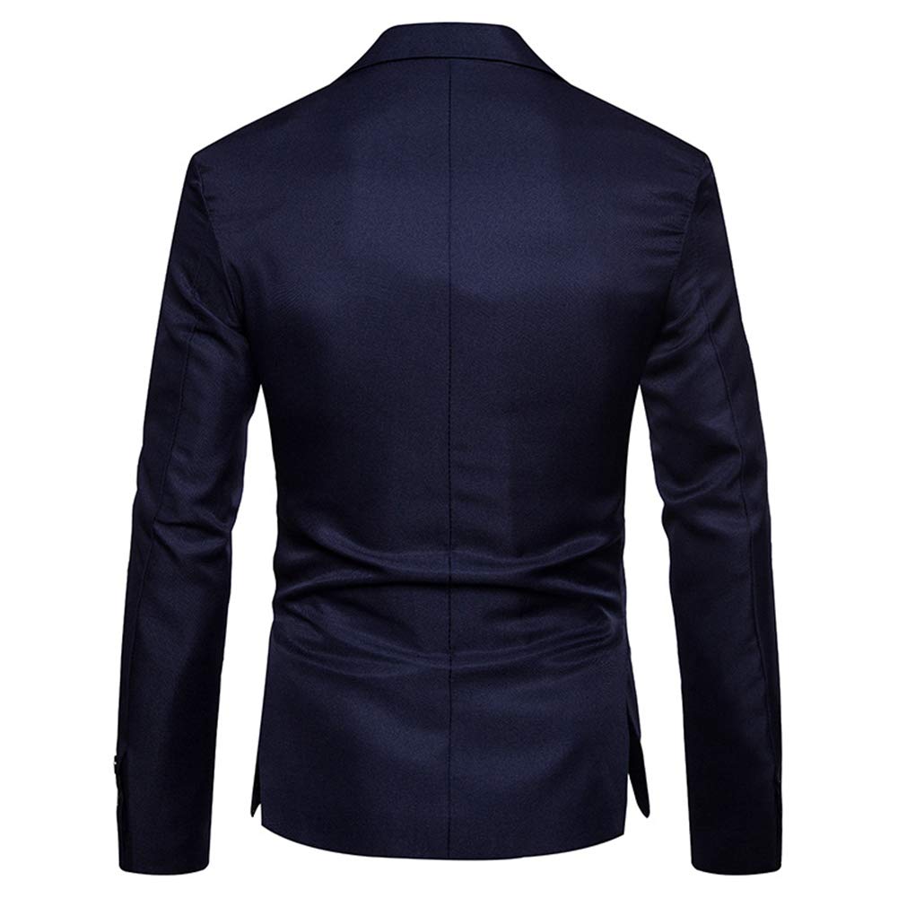 YFFUSHI Mens Suit Jacket 1 Button Notched Lapel Sport Coat Business Daily Blazer Navy