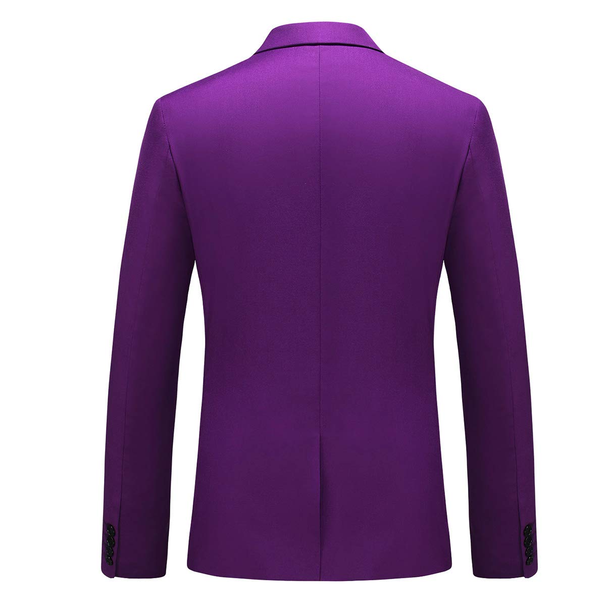 YFFUSHI Mens 2 Piece Suits 1 Button Slim Fit Notched Lapel Solid Formal Jacket Pants Set Purple