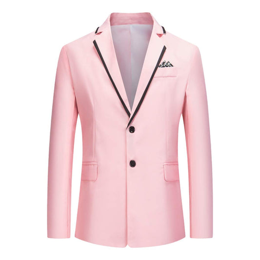 YFFUSHI Mens Classic Blazer Jacket Casual 2 Buttons Lightweight Daily Dress Coat Pink